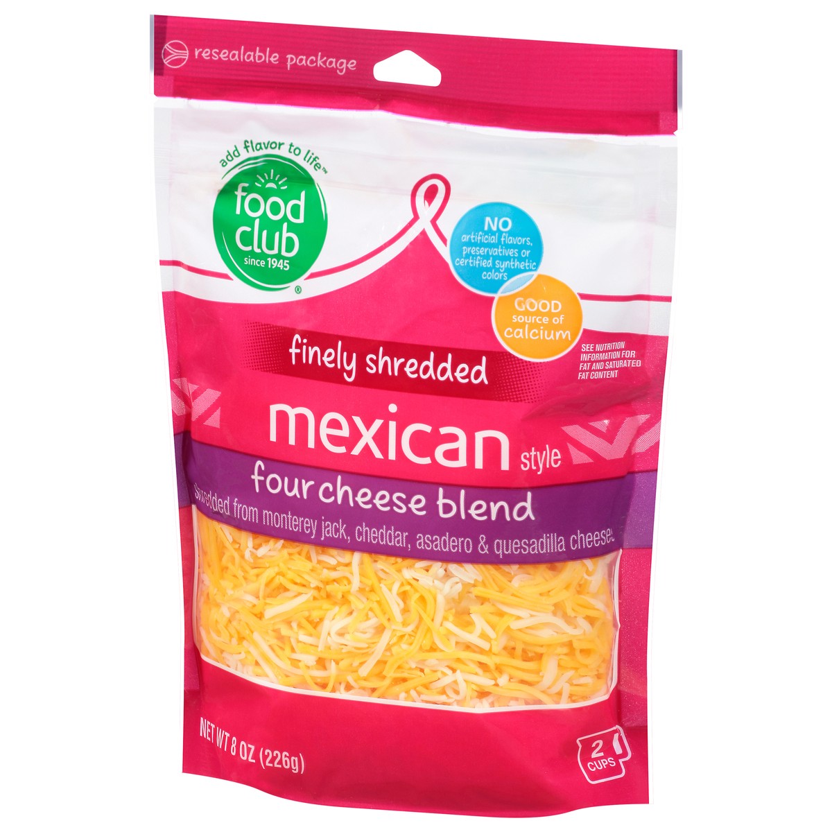 slide 10 of 11, Food Club Finely Shredded Cheese Blend, Mexican Style, 8 oz