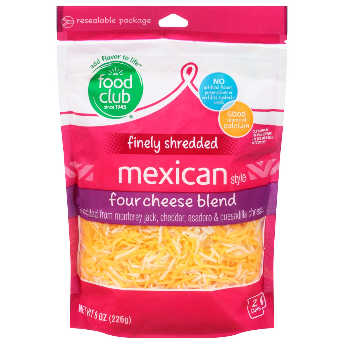 slide 1 of 11, Food Club Finely Shredded Cheese Blend, Mexican Style, 8 oz