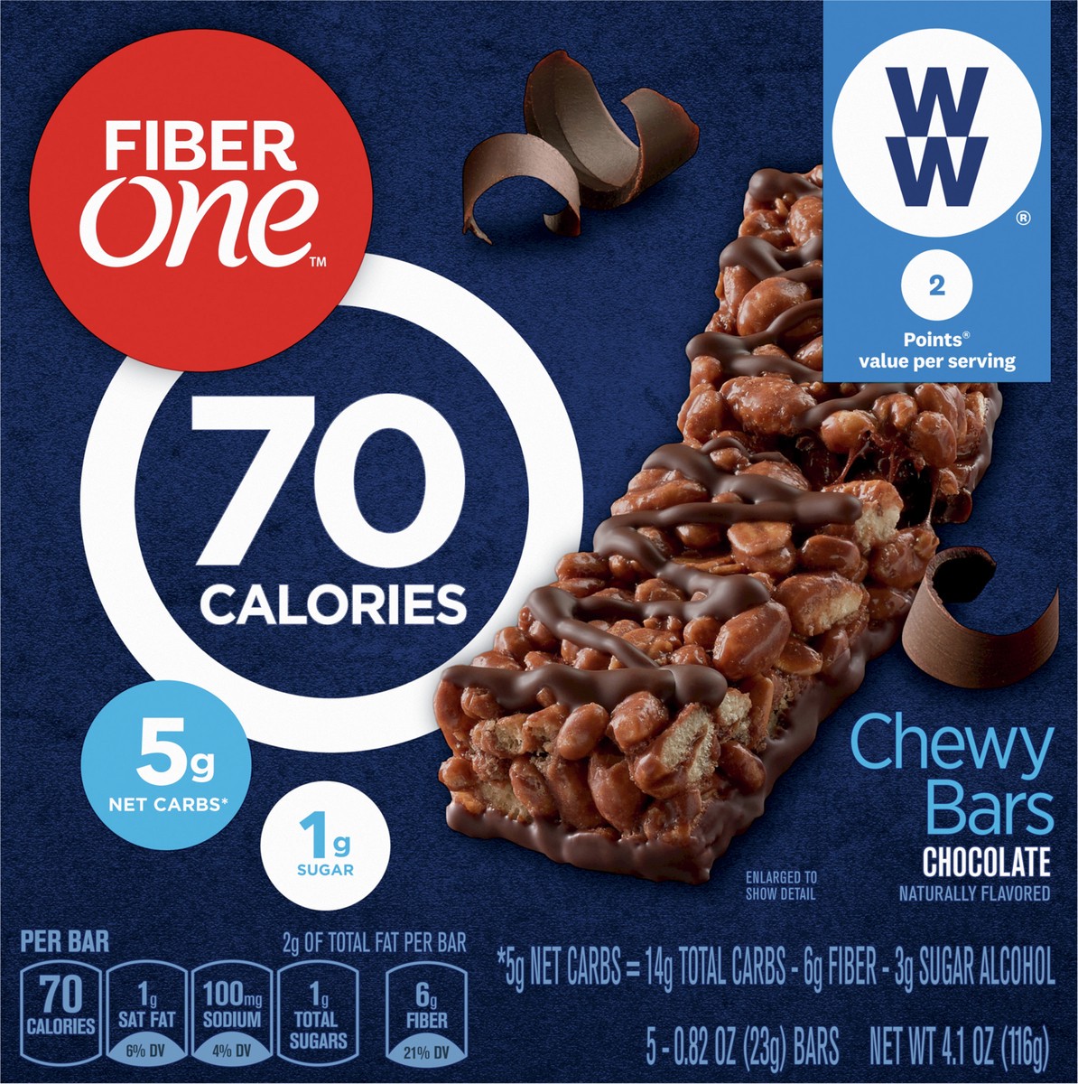 slide 2 of 14, Fiber One 70 Calorie Chewy Snack Bars, Chocolate, 5 ct, 5 ct