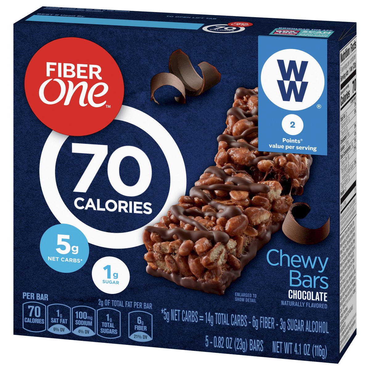 slide 4 of 14, Fiber One 70 Calorie Chewy Snack Bars, Chocolate, 5 ct, 5 ct