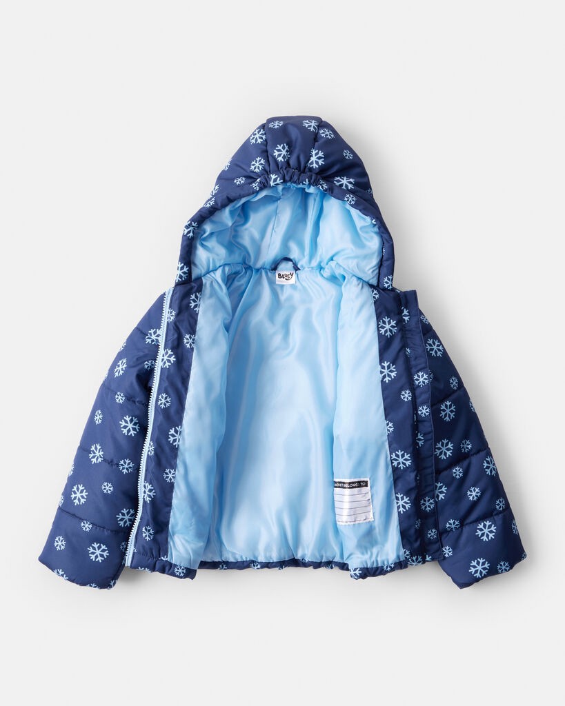 slide 3 of 7, Carter's Toddler 2-Piece Bluey™ Hooded Snowsuit Jacket & Bib Set - Blue Navy 5T, 2 pc