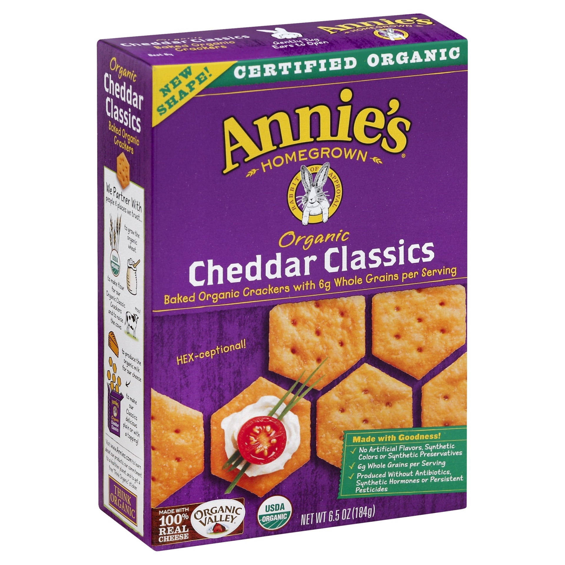 slide 1 of 1, Annie's Organic Cheddar Classic Baked Crackers, 6.5 oz