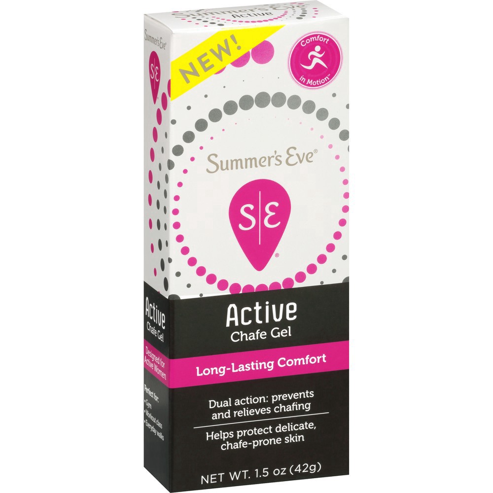 slide 2 of 6, Summer's Eve Active Chafe Gel - Prevents & Relieves Chafing, 1.5 oz