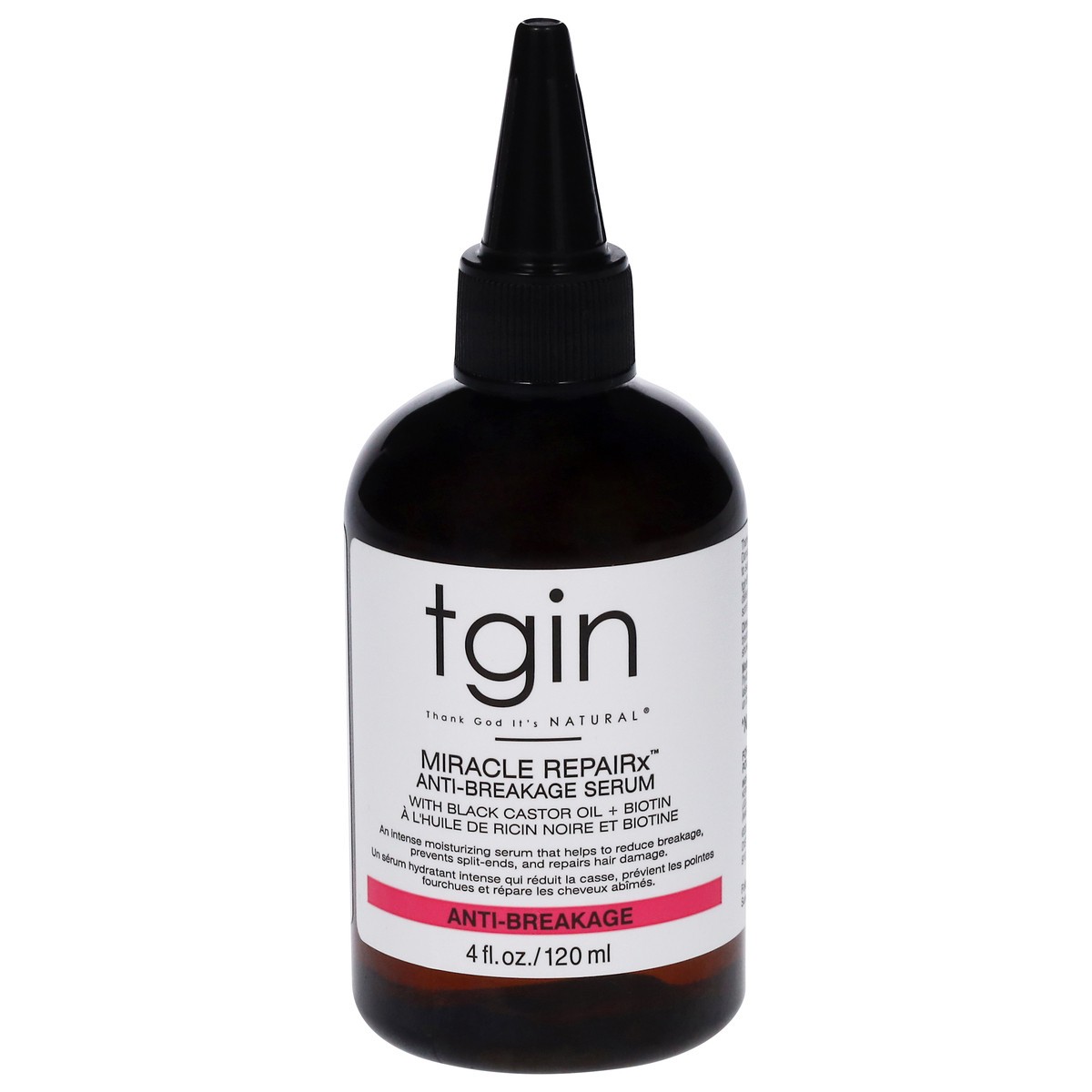 slide 7 of 14, TGIN Miracle Repairx Anti-Breakage Serum with Black Castor Oil + Biotin 4 fl oz, 4 fl oz