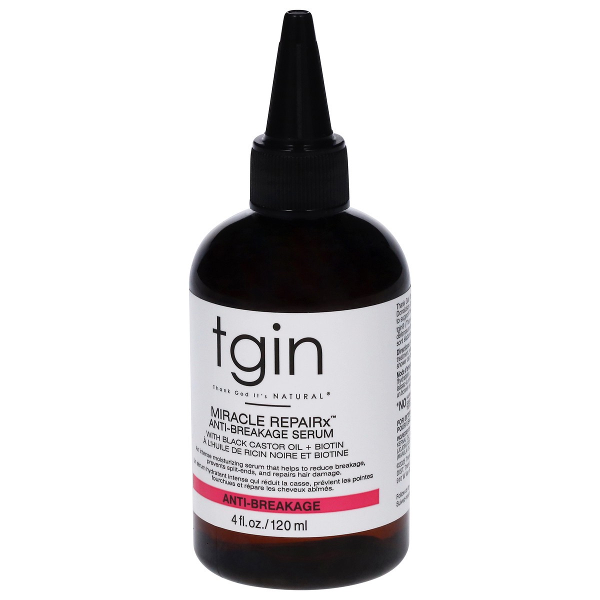 slide 2 of 14, TGIN Miracle Repairx Anti-Breakage Serum with Black Castor Oil + Biotin 4 fl oz, 4 fl oz