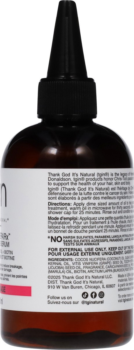 slide 8 of 14, TGIN Miracle Repairx Anti-Breakage Serum with Black Castor Oil + Biotin 4 fl oz, 4 fl oz