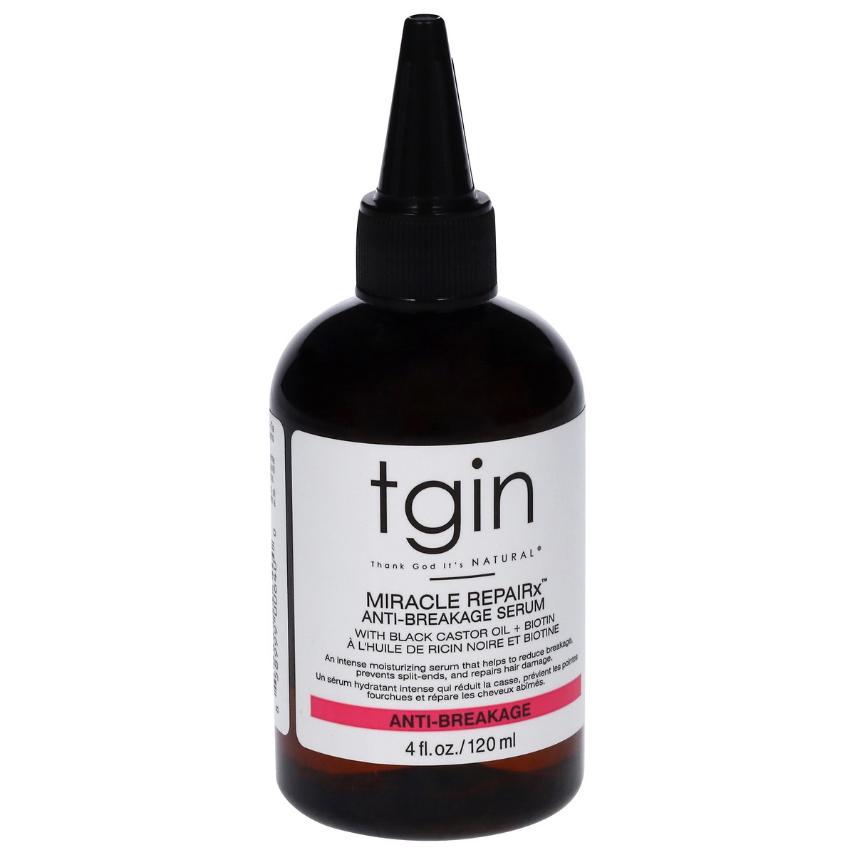 slide 12 of 14, TGIN Miracle Repairx Anti-Breakage Serum with Black Castor Oil + Biotin 4 fl oz, 4 fl oz