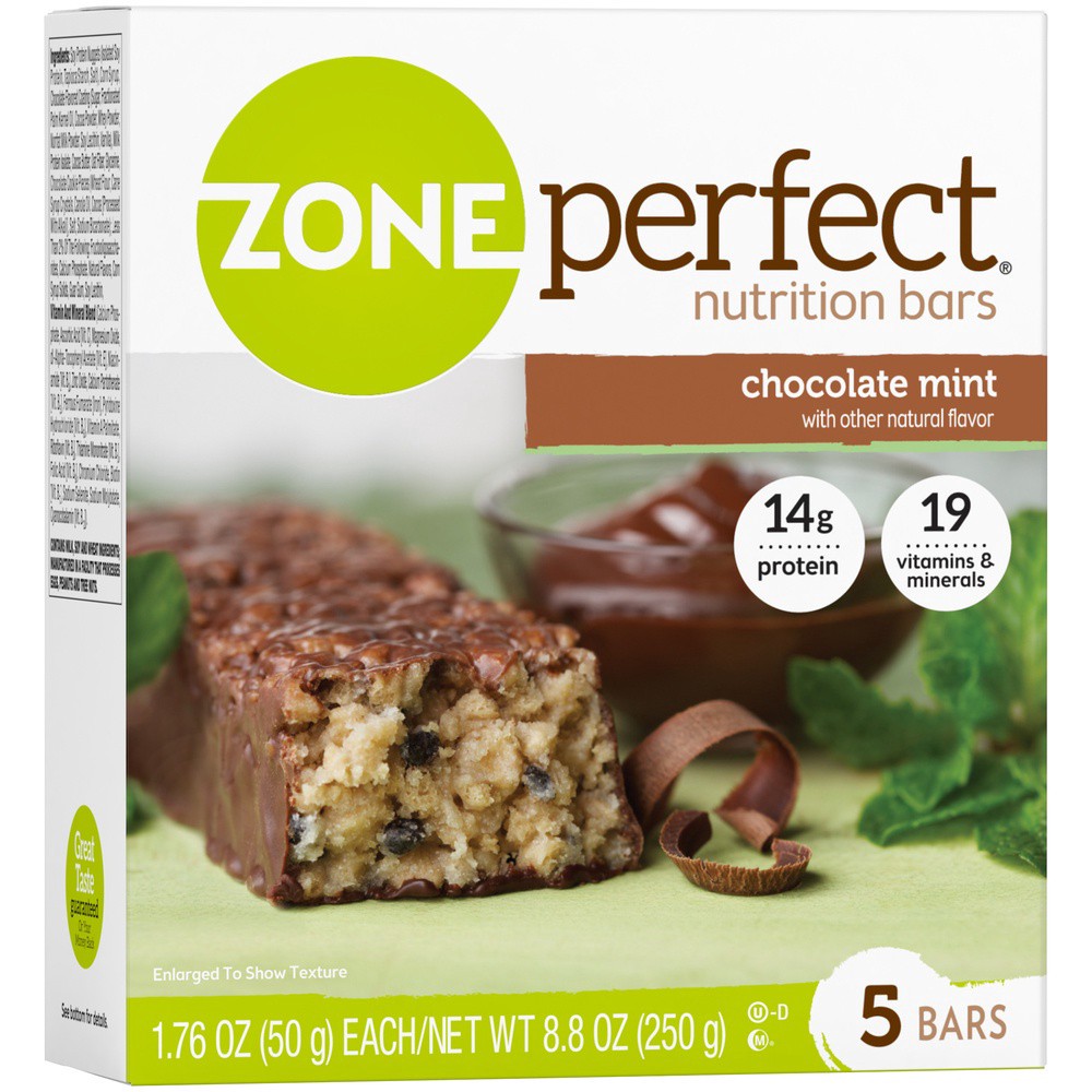 slide 5 of 8, Zone Perfect Chocolate Mint Nutrition Bars, 5 ct