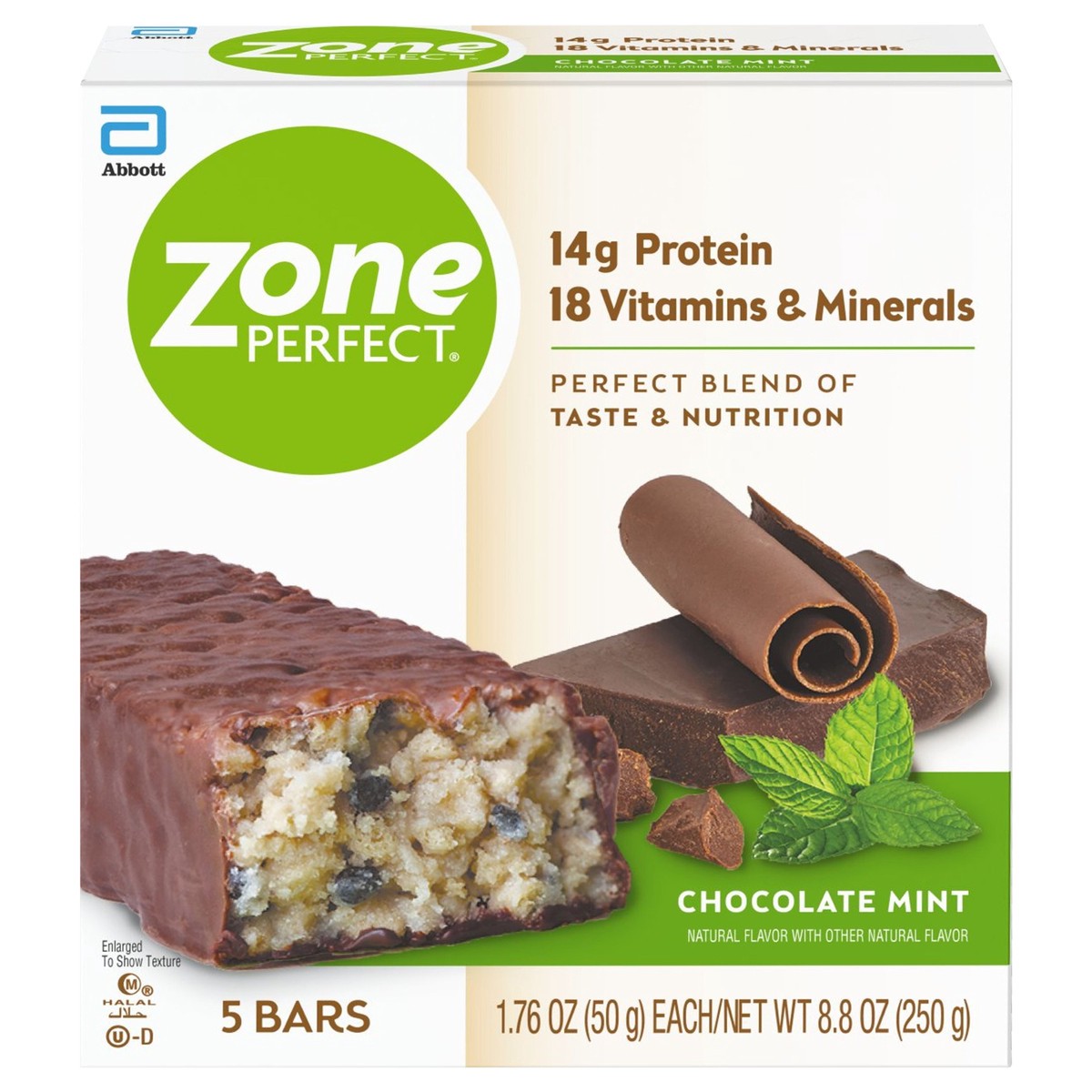 slide 1 of 8, Zone Perfect Chocolate Mint Nutrition Bars, 5 ct
