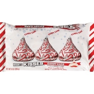 slide 1 of 1, Hershey's Candy Cane Kisses, 8 oz