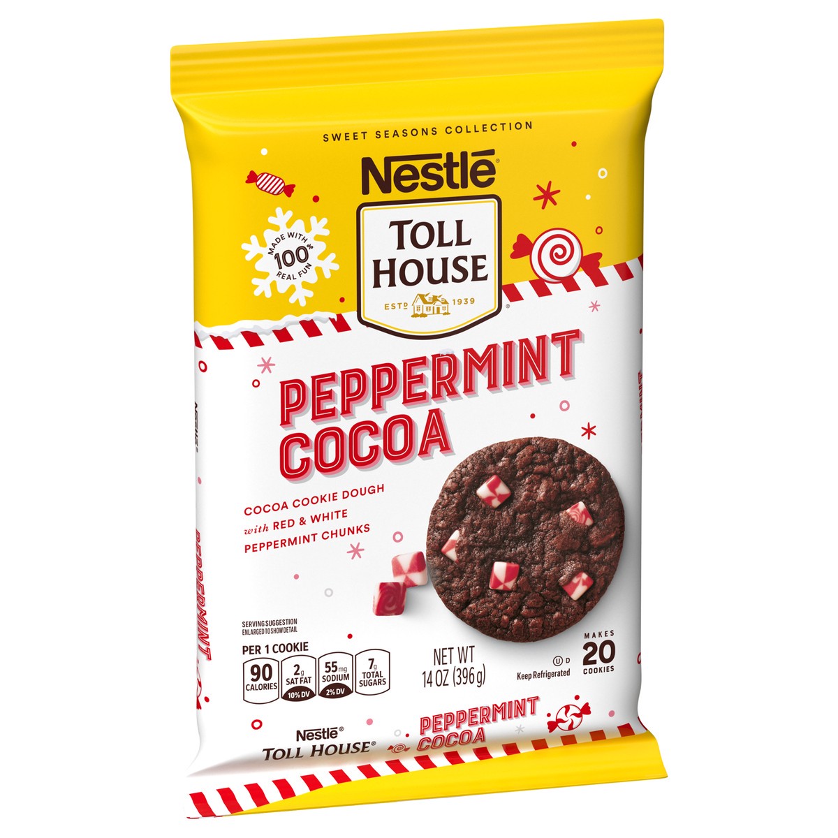 slide 9 of 9, Toll House Peppermint Cocoa Cookie Dough 14 oz, 14 oz