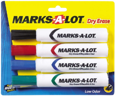 slide 1 of 1, DRY Erase Markers, 4 ct