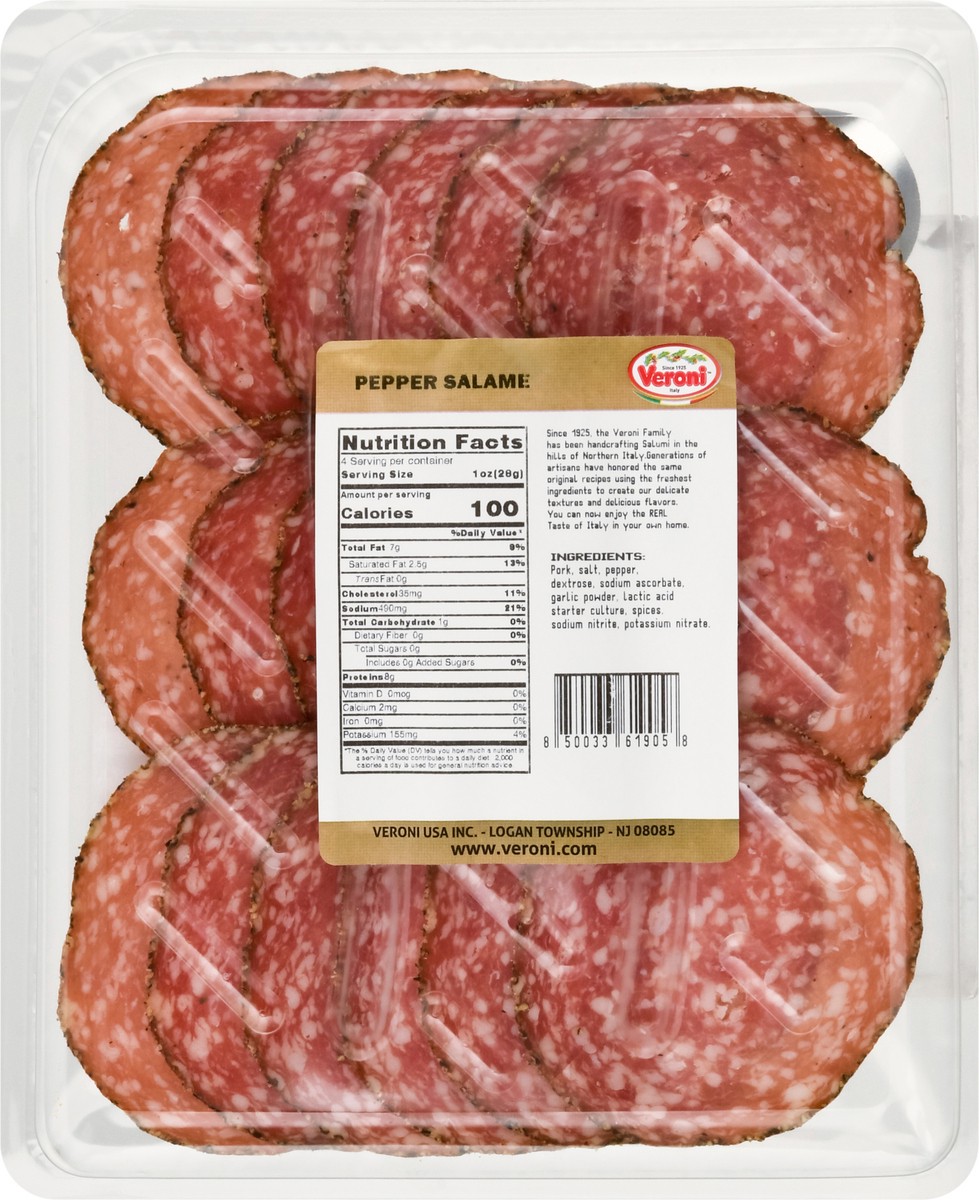 slide 6 of 9, Veroni Salame Pepper 4 Oz, 1 ct