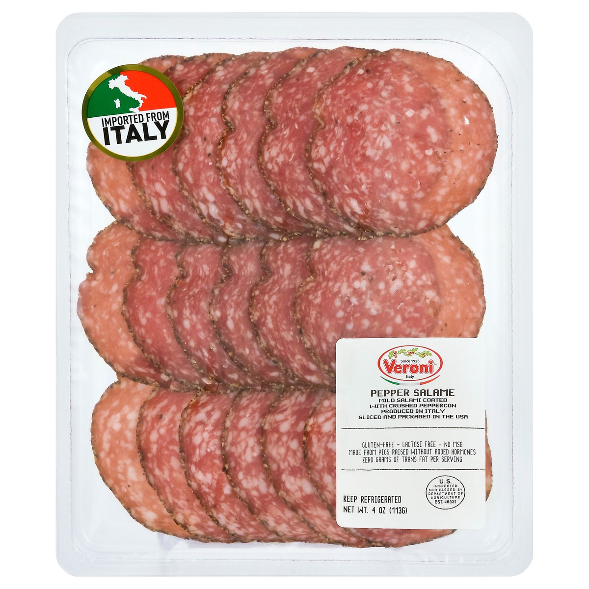 slide 1 of 9, Veroni Salame Pepper 4 Oz, 1 ct