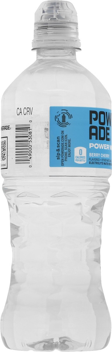 slide 7 of 10, POWERADE Zero Sugar Power Water Berry Cherry Bottle, 20 fl oz, 20 fl oz
