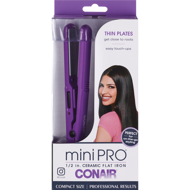 slide 1 of 1, Conair Mini Pro Flat Iron Purple, 1 ct