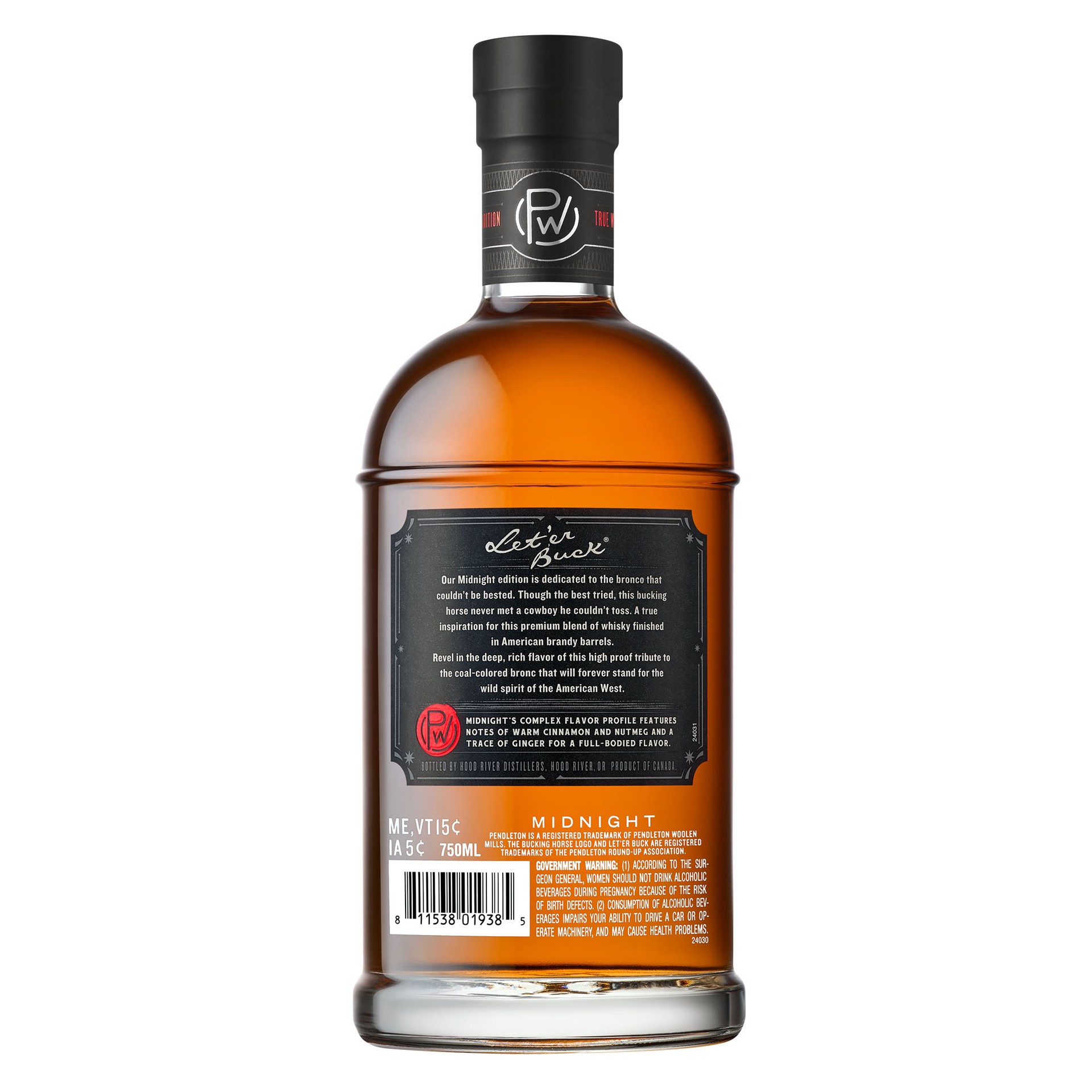 slide 5 of 5, Pendleton Midnight Whiskey 90 Proof - 750 ml, 750 ml