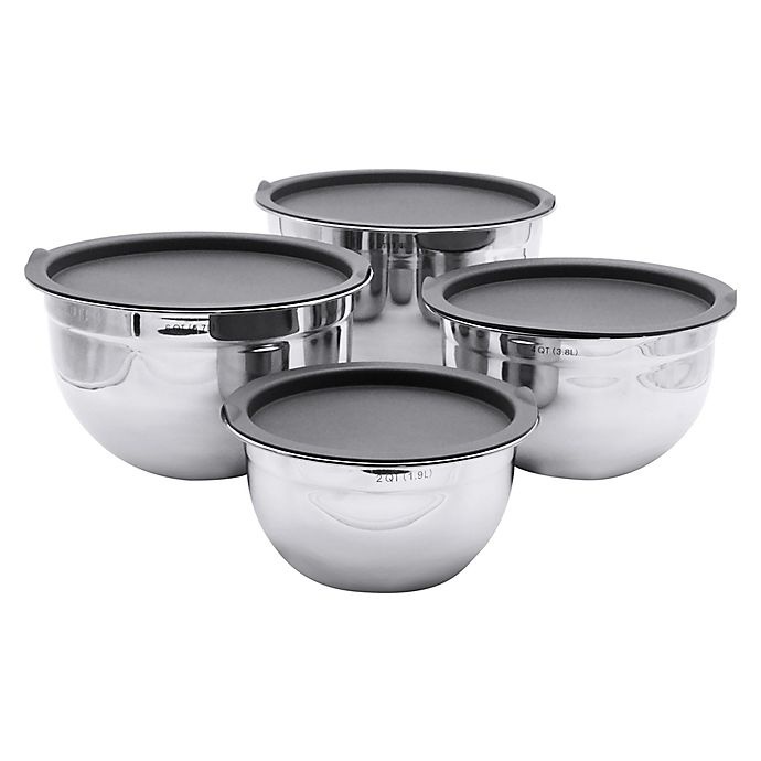 slide 1 of 1, Artisanal Kitchen Supply Stainless Steel Mixing Bowl set, 4 ct