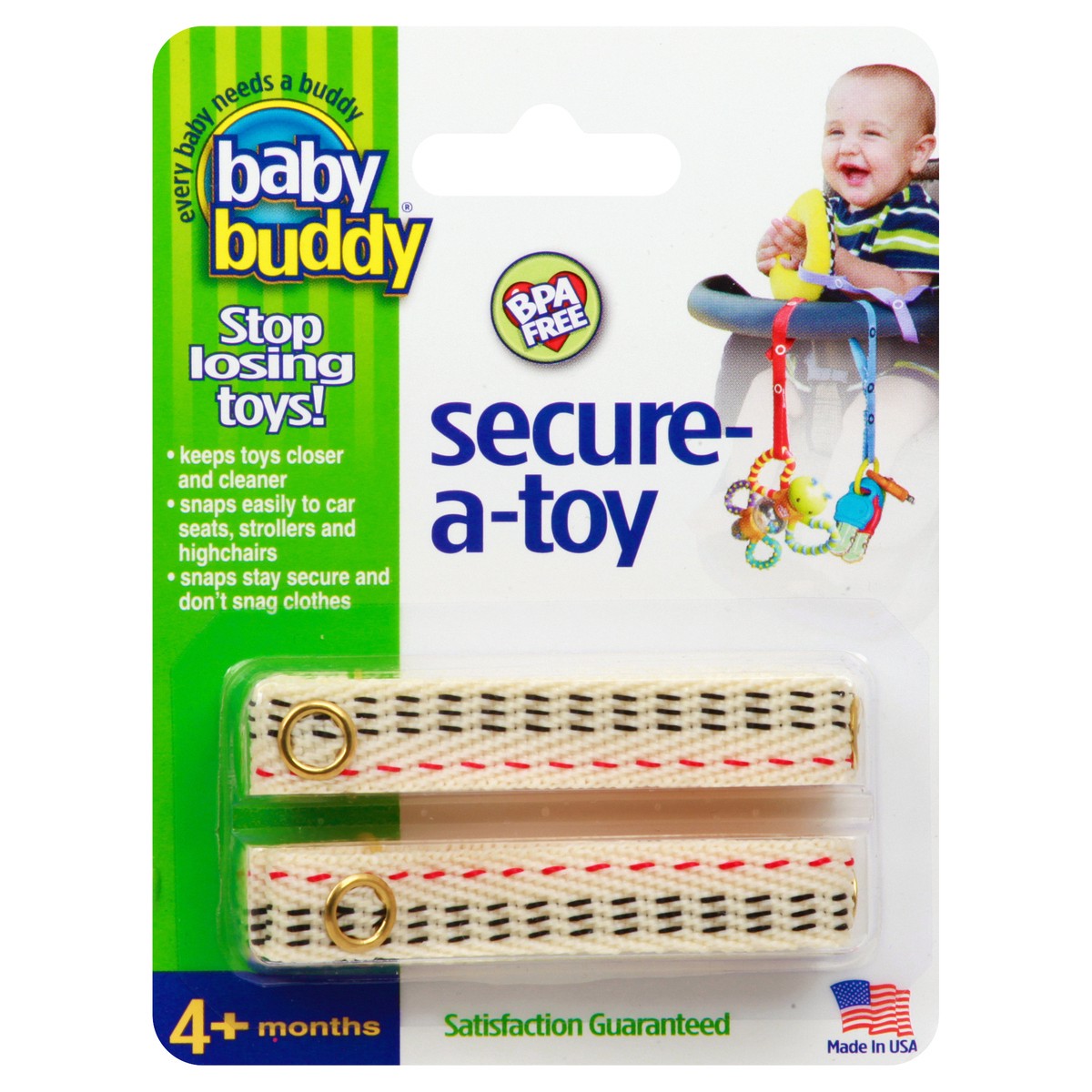 slide 3 of 11, Baby Buddy 4+ Months Secure-a-Toy 1 ea, 2 ct