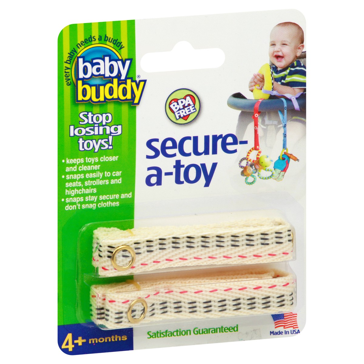 slide 5 of 11, Baby Buddy 4+ Months Secure-a-Toy 1 ea, 2 ct