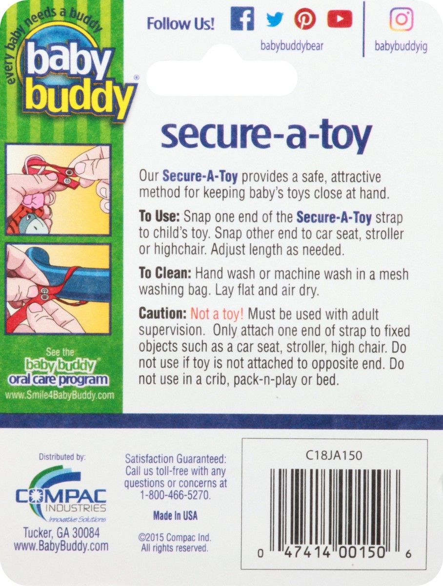 slide 10 of 11, Baby Buddy 4+ Months Secure-a-Toy 1 ea, 2 ct