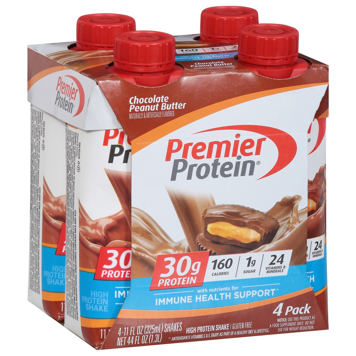 slide 8 of 9, Premier Protein Chocolate Peanut Butter High Protein Shake 4 - 11 fl oz Shakes, 4 ct