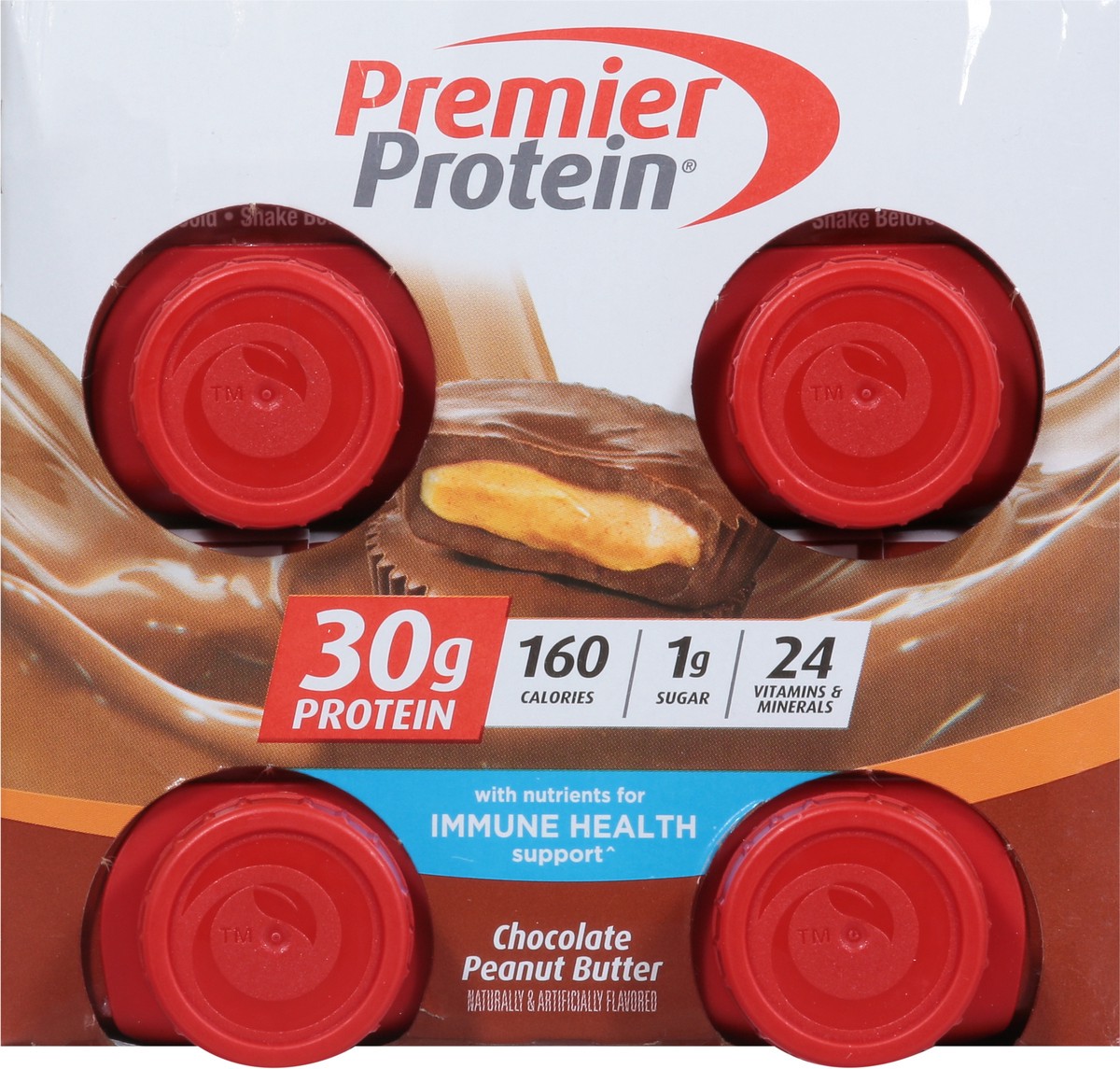 slide 6 of 9, Premier Protein Chocolate Peanut Butter High Protein Shake 4 - 11 fl oz Shakes, 4 ct