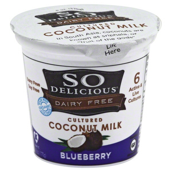 slide 1 of 1, So Delicious Dairy Free Cultured Coconut Milk Blueberry, 6 oz