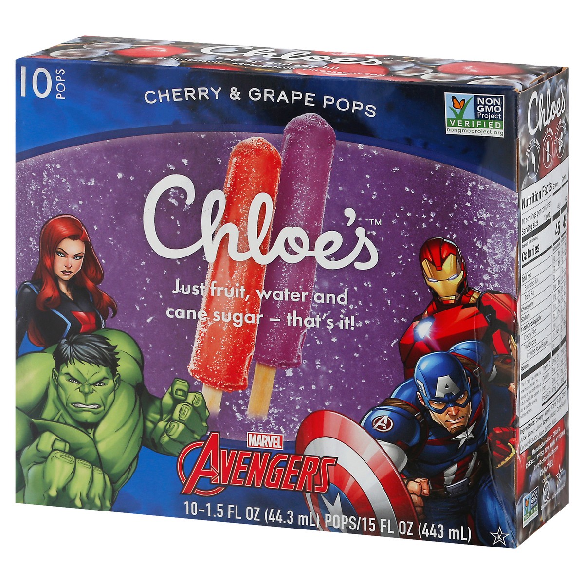 slide 6 of 14, Chloe's Avengers Cherry & Grape Pops 10 - 1.5 fl oz Packs, 10 ct