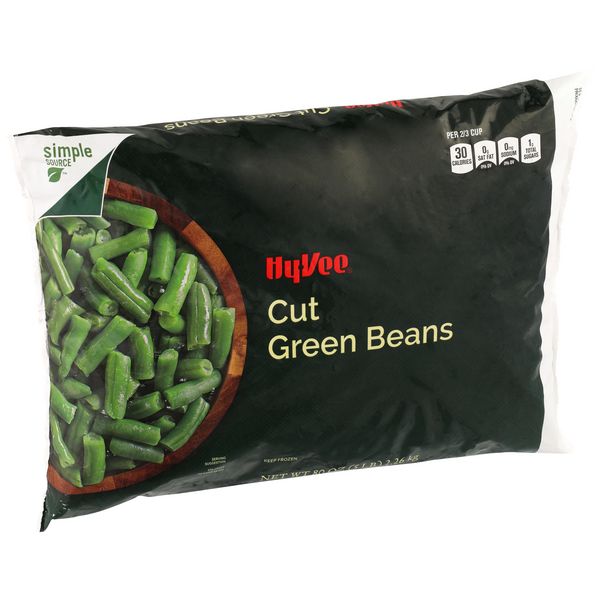 slide 1 of 1, Hy-vee Cut Green Beans, 80 oz