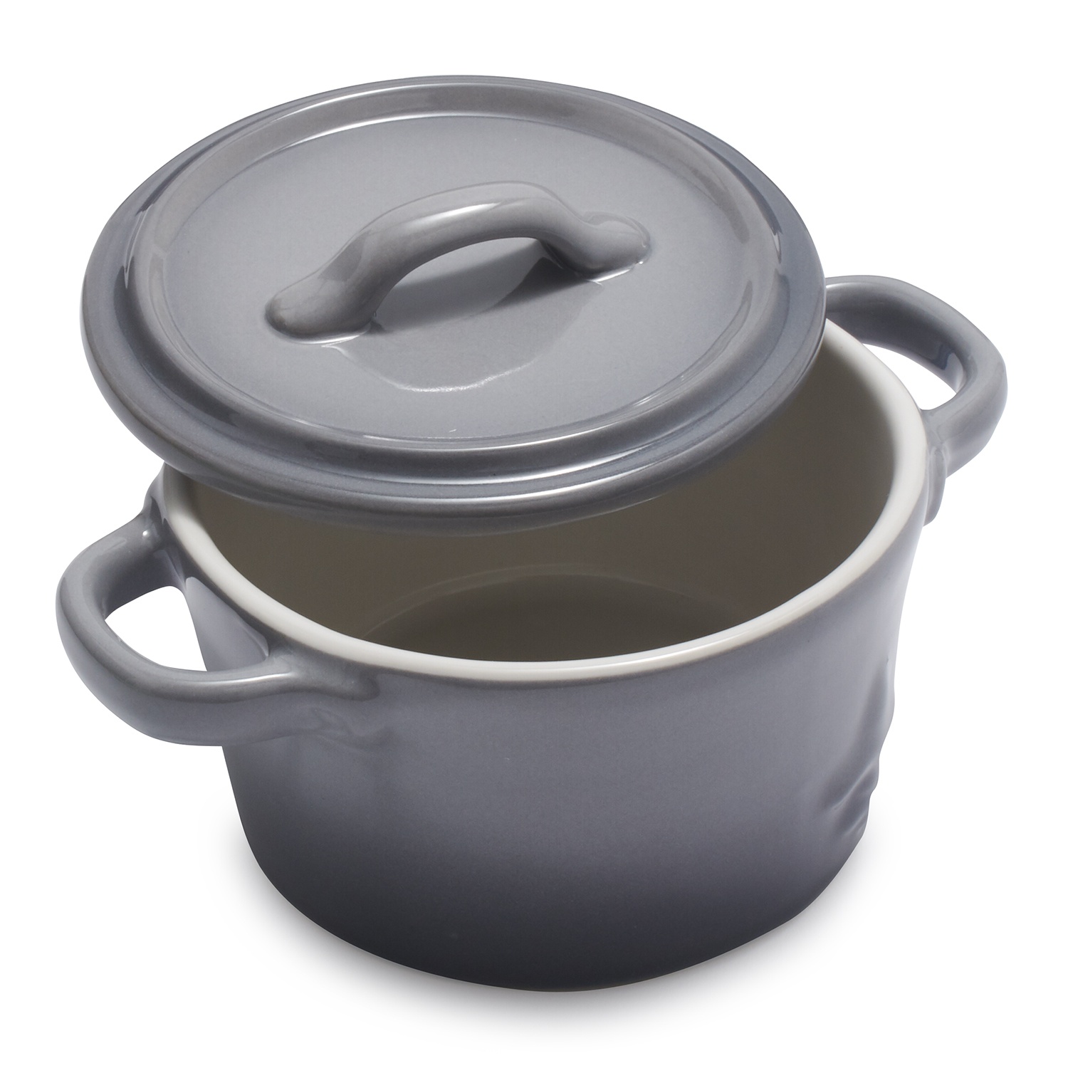 slide 1 of 1, La Marque 84 Oven to Table Round Cocotte, Gray, 8 oz