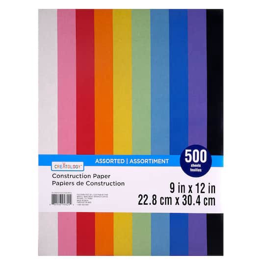 slide 1 of 3, Rainbow 9" X 12" Construction Paper By Creatology, Assorted Sheets, 9 in x 12 in
