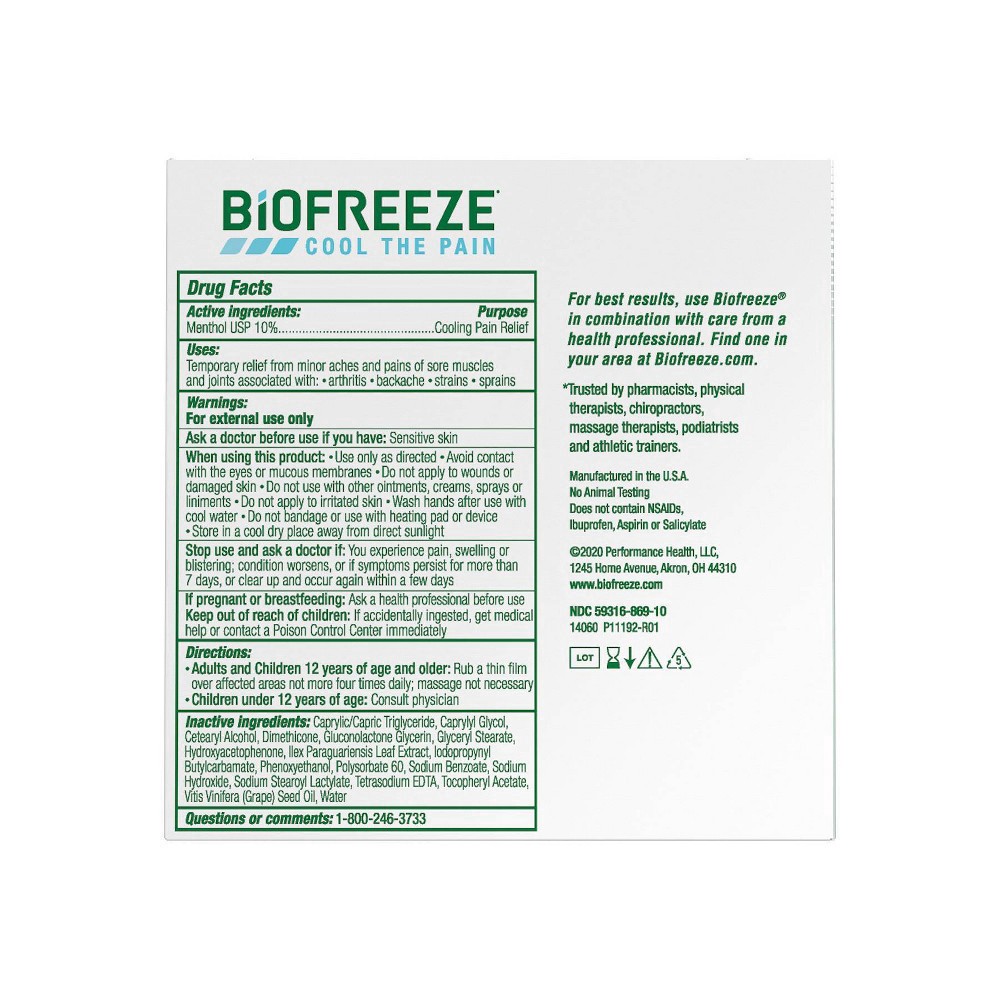 slide 7 of 15, Biofreeze Menthol Pain Relief Cream 3 oz Box, 3 oz