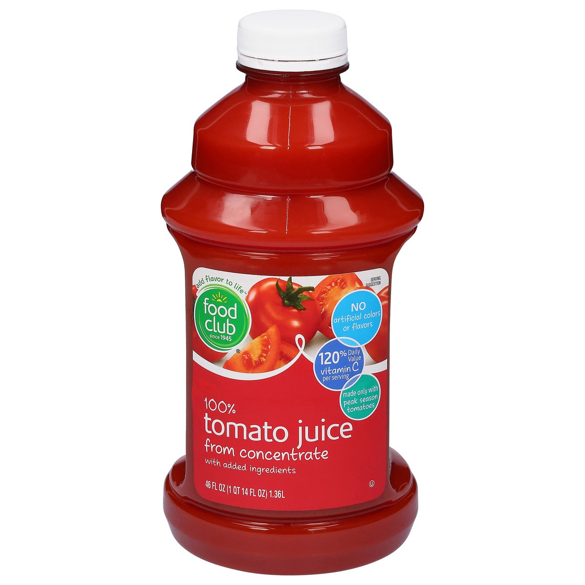 slide 1 of 16, Food Club 100% Tomato Juice 46 fl oz, 46 fl oz