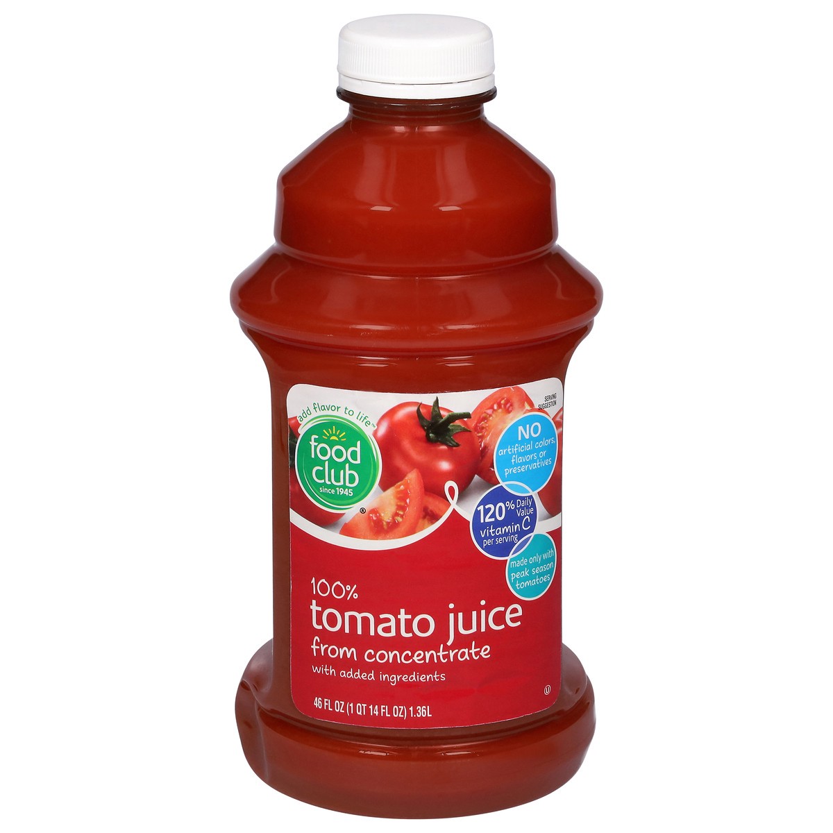 slide 16 of 16, Food Club 100% Tomato Juice 46 fl oz, 46 fl oz