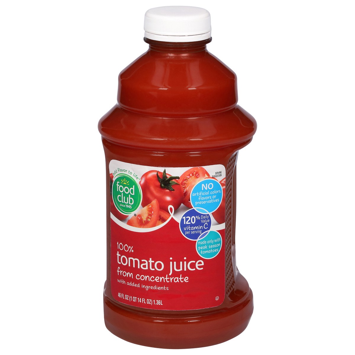 slide 12 of 16, Food Club 100% Tomato Juice 46 fl oz, 46 fl oz