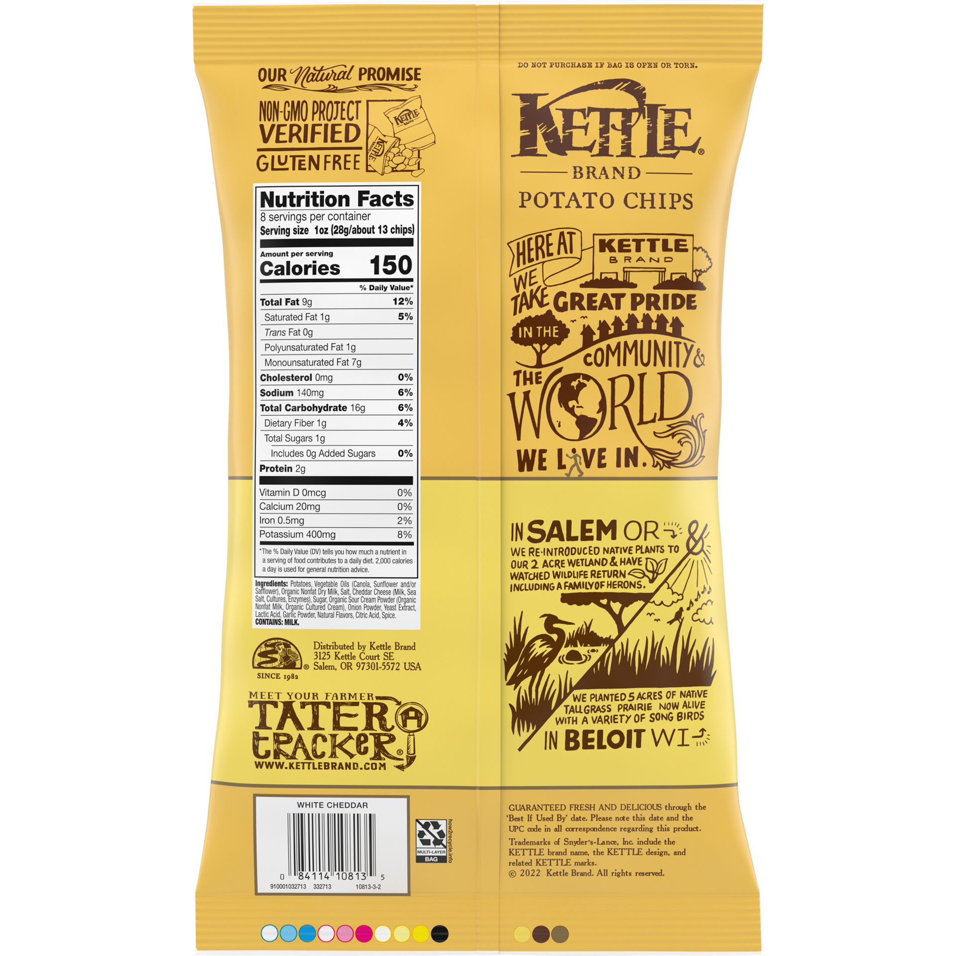 slide 3 of 5, Kettle Brand White Cheddar Kettle Potato Chips, 8.5 oz