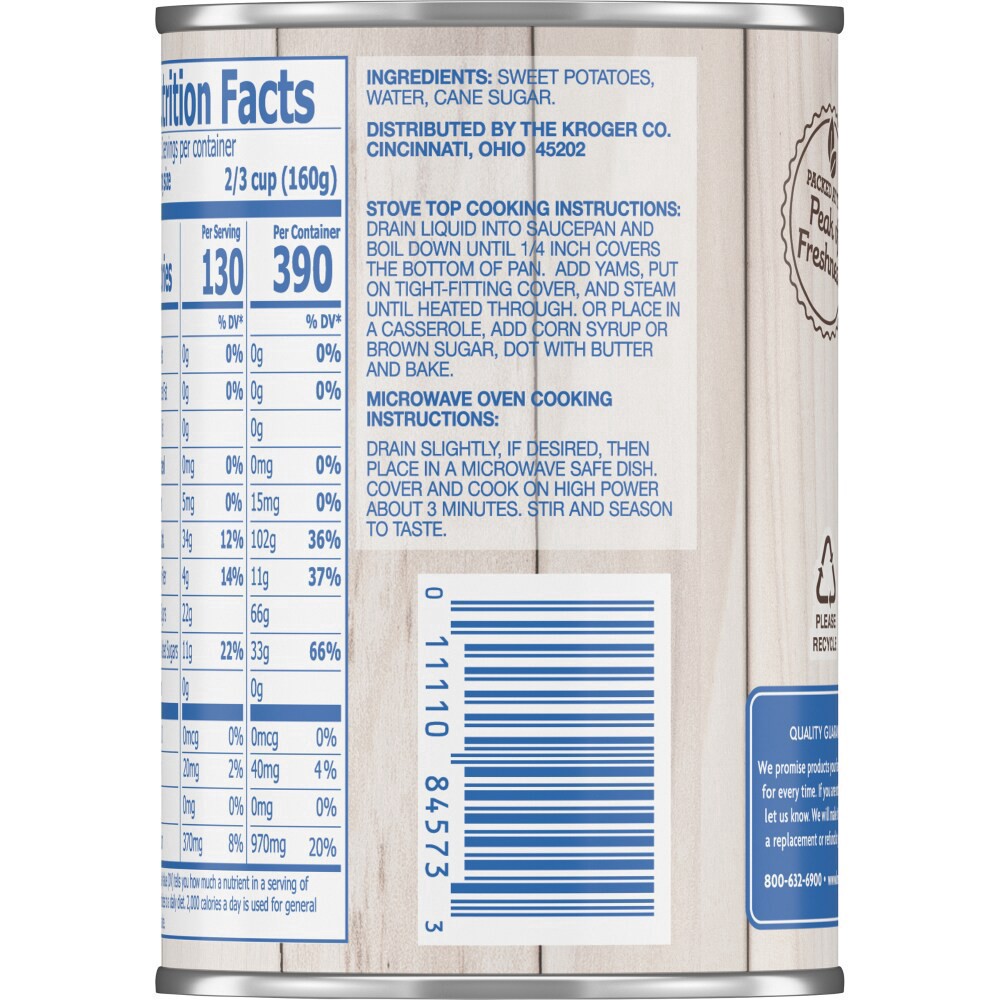 slide 2 of 4, Kroger Cut Yams In Syrup, 15 oz