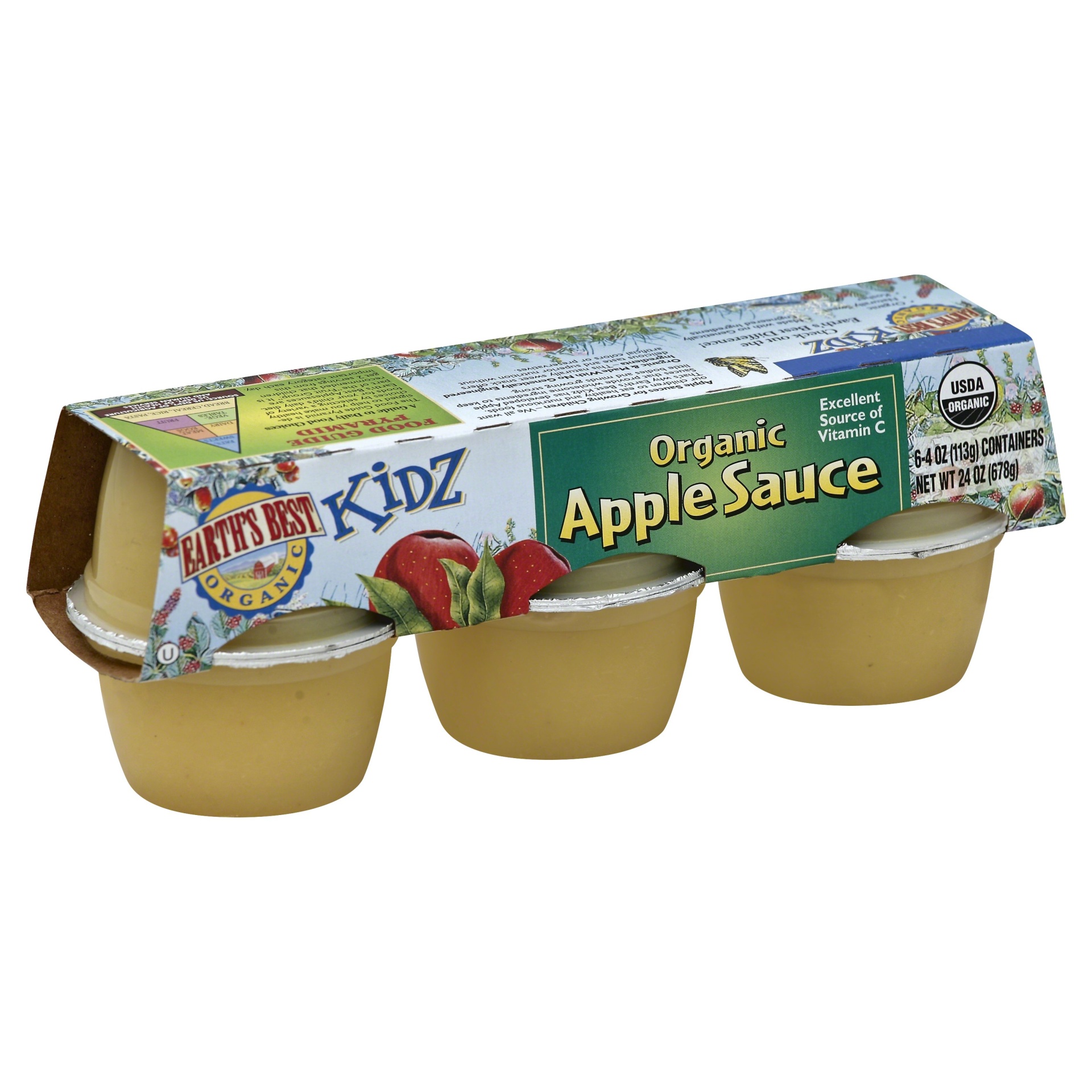 slide 1 of 6, Earth's Best Organic Kidz Organic Apple Sauce 6 Pack, 4 oz