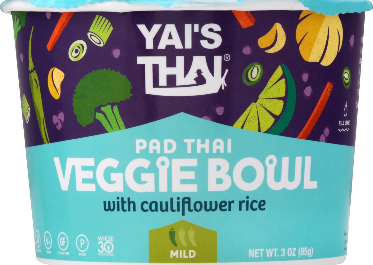 slide 1 of 13, Yai's Thai With Cauliflower Rice Mild Pad Thai Veggie Bowl 3 oz, 3 oz