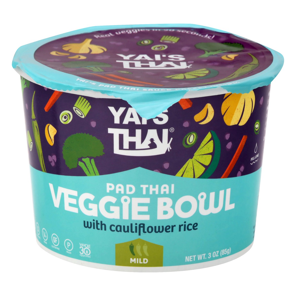 slide 3 of 13, Yai's Thai With Cauliflower Rice Mild Pad Thai Veggie Bowl 3 oz, 3 oz