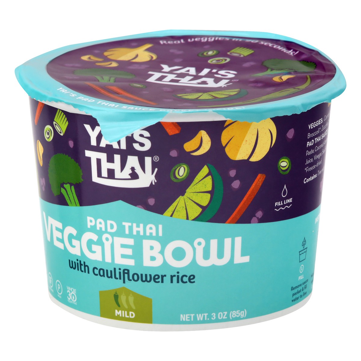 slide 12 of 13, Yai's Thai With Cauliflower Rice Mild Pad Thai Veggie Bowl 3 oz, 3 oz