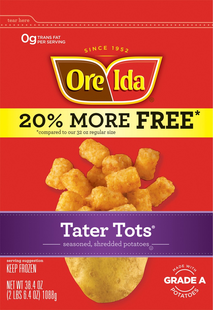 slide 6 of 13, Ore-Ida Tater Tots Seasoned Shredded Potatoes 38.4 oz Bag, 38.4 oz