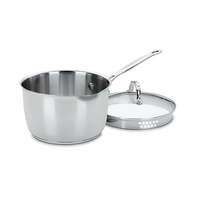 slide 1 of 1, Cuisinart Chef's Classic Stainless Steel Cook and Pour Saucepan with Lid, 3 qt