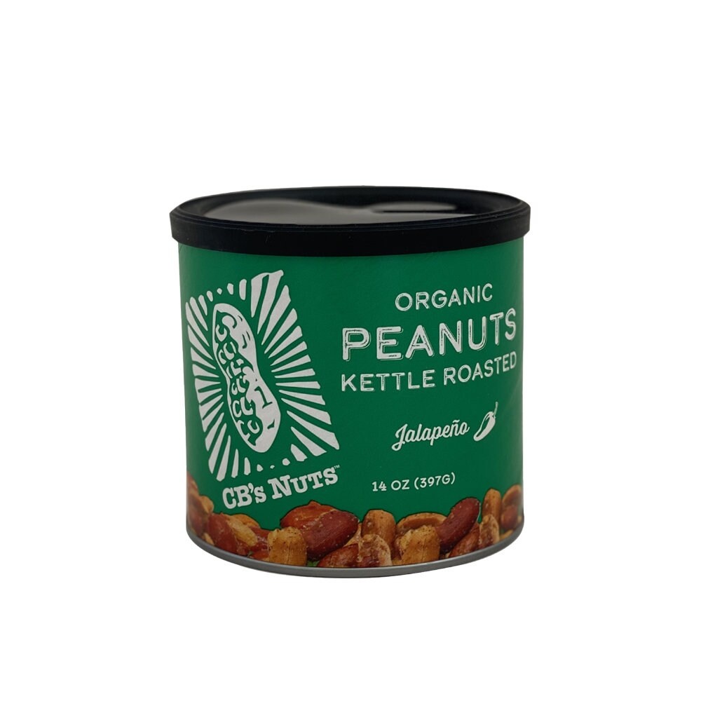 slide 1 of 1, CB's Nuts Organic Kettle Roasted Peanuts With Jalapeno, 14 oz