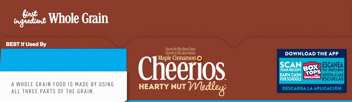 slide 6 of 13, Cheerios Hearty Nut Medley Breakfast Cereal, Maple Cinnamon Flavored, Made With Whole Grain, Family Size, 20 oz, 20 oz