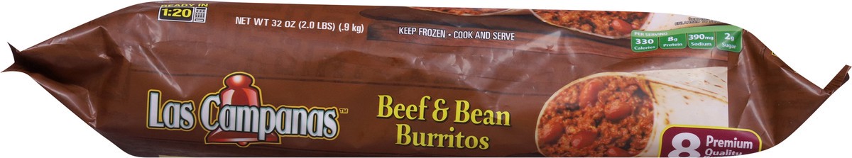 slide 8 of 13, Las Campanas Premium Quality Beef & bean Burritos 8 ea, 8 ct