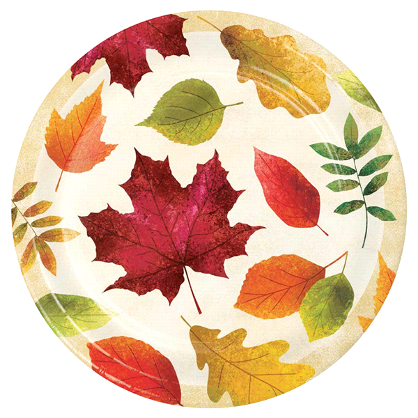 slide 1 of 1, Creative Converting Colorful Leaves Party Dinner Plate, 8 ct