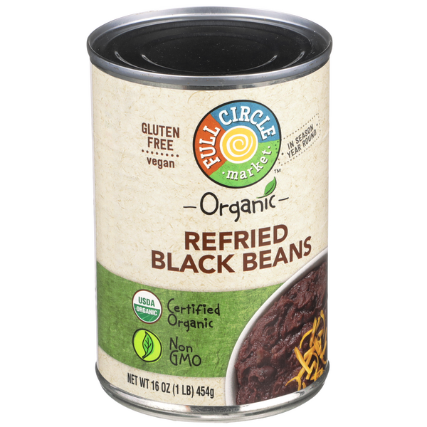 slide 1 of 1, Full Circle Market Organic Refried Black Beans, 16 oz