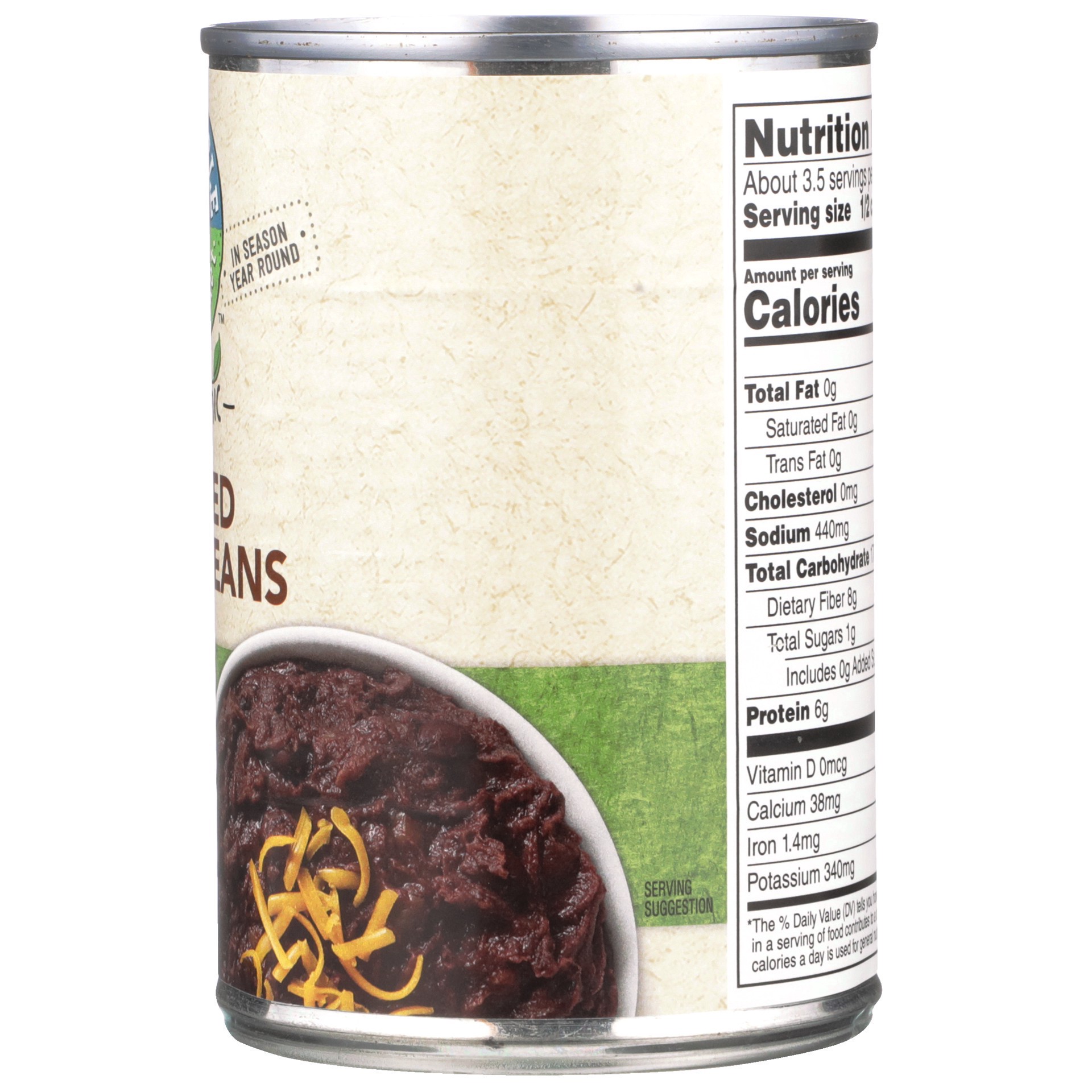 slide 5 of 6, Full Circle Market Organic Refried Black Beans, 16 oz